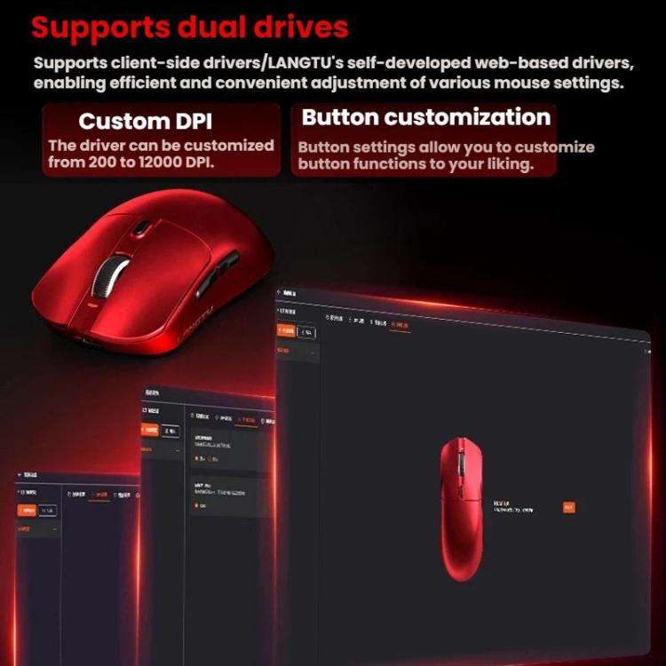 LANGTU M8 Triple-Mode Wireless Bluetooth Mouse Lightweight Gaming Mice(White)