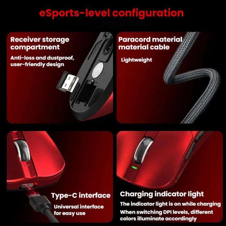 LANGTU M8 Triple-Mode Wireless Bluetooth Mouse Lightweight Gaming Mice(White)