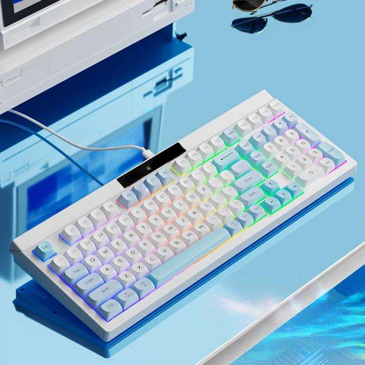 LANGTU L102 Mechanical 1.5m Wired Gaming Keyboard With RGB Light(Azure Sky)