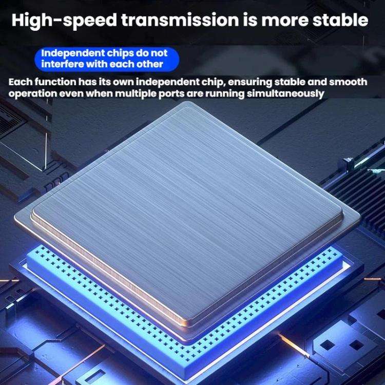 T615 Type-C 5 In 1 Docking Station HDMI 4K 60Hz Screen Mirroring Converter USB 3.0 Splitter Lapto...