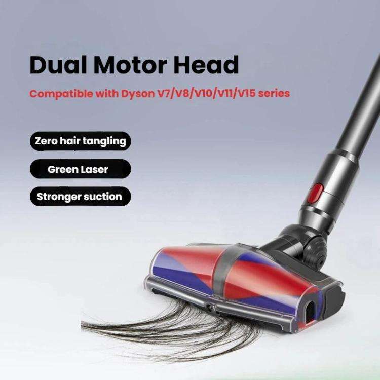 Dual Motor Soft Roller Cleaner Head For Dyson V10 Slim / V12 Slim Anti-Tangle Brush, Green Light ...