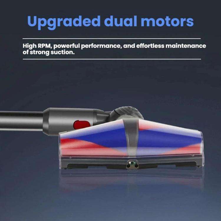 Dual Motor Soft Roller Cleaner Head For Dyson V10 Slim / V12 Slim Anti-Tangle Brush, Green Light ...