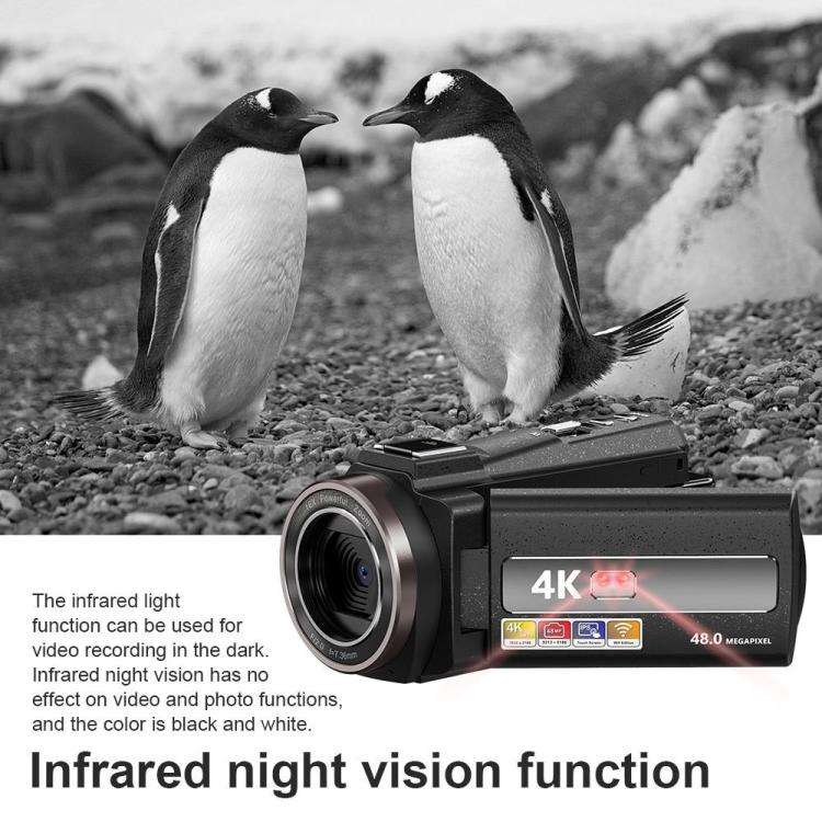 HD 4K Handheld Digital Camcorder With Electronic Image Stabilization For Outdoor Sports, US Plug,...