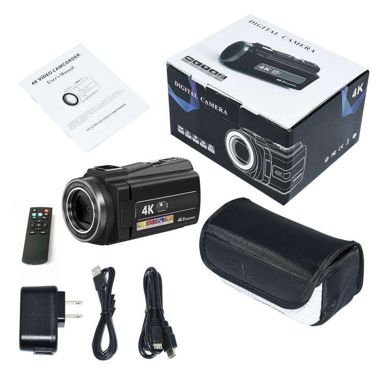 HD 4K Handheld Digital Camcorder With Electronic Image Stabilization For Outdoor Sports, US Plug,...