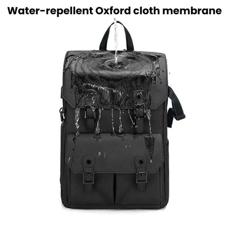AK818 Waterproof Anti-Theft Dual-Shoulder Camera Bag Large-Capacity Photography Backpack(Grey)