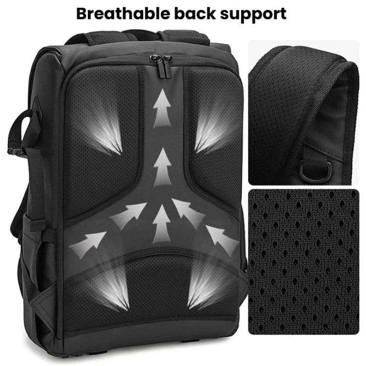 AK818 Waterproof Anti-Theft Dual-Shoulder Camera Bag Large-Capacity Photography Backpack(Grey)