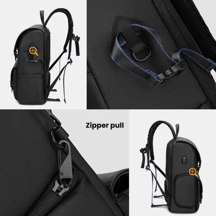 AK818 Waterproof Anti-Theft Dual-Shoulder Camera Bag Large-Capacity Photography Backpack(Grey)
