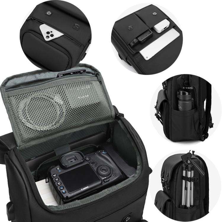 AK818 Waterproof Anti-Theft Dual-Shoulder Camera Bag Large-Capacity Photography Backpack(Green)