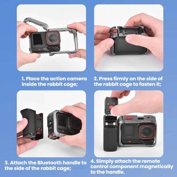 For Insta360 Ace Pro / 2 / X5 Flymile Magnetic Quick-Release Action Camera Street Shooting Handle...