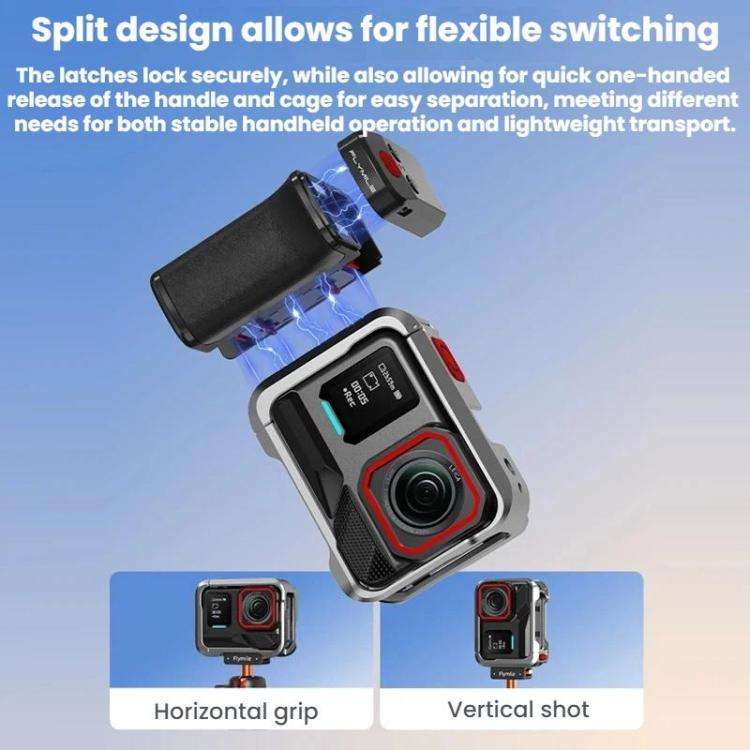 For Insta360 Ace Pro / 2 / X5 Flymile Magnetic Quick-Release Action Camera Street Shooting Handle...