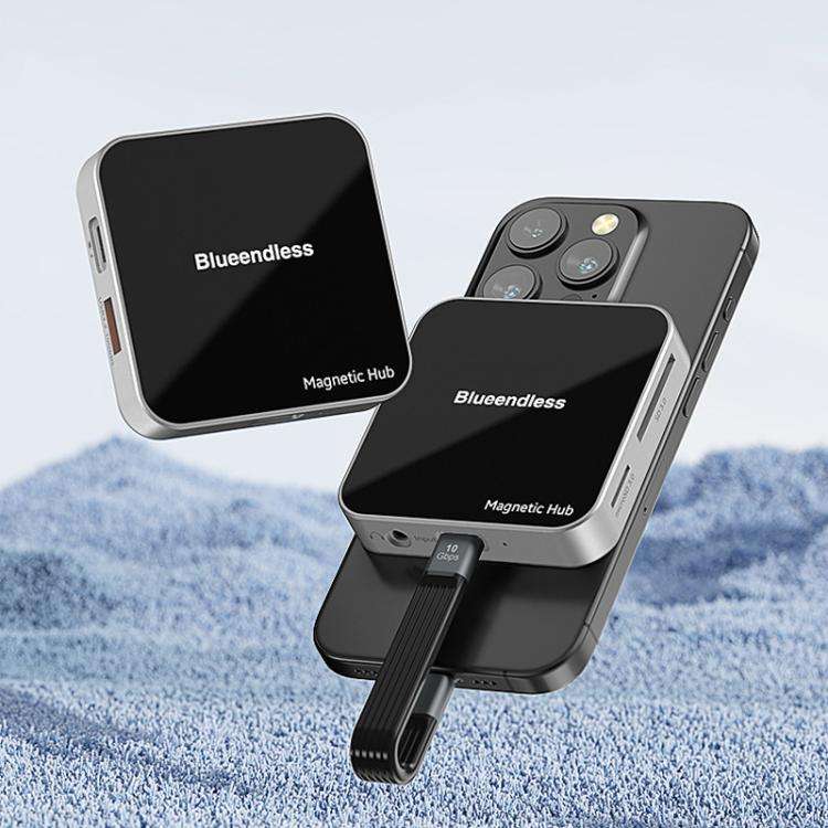 Blueendless MC710 7 Ports Magnetic Type-C Dock HUB 4K 60Hz HD USB3.2 Splitter Phone Tablet Adapter