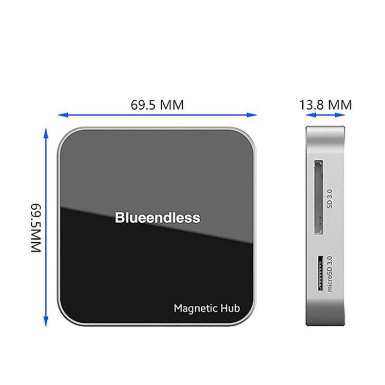 Blueendless MC710 7 Ports Magnetic Type-C Dock HUB 4K 60Hz HD USB3.2 Splitter Phone Tablet Adapter
