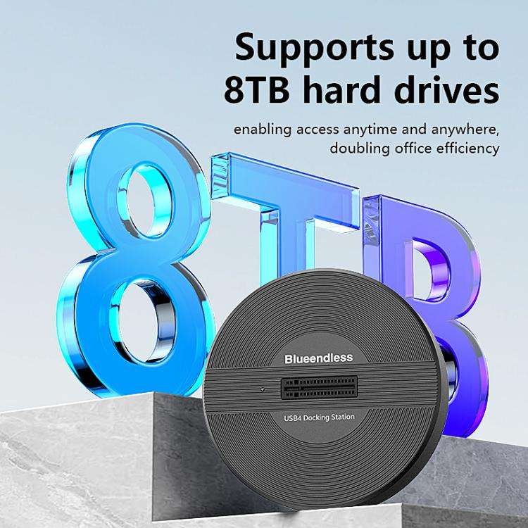 Blueendless SD04P 40Gbps Hard Drive Dock USB 4.0 Enclosure M.2 NVMe SSD Computers External Reader...