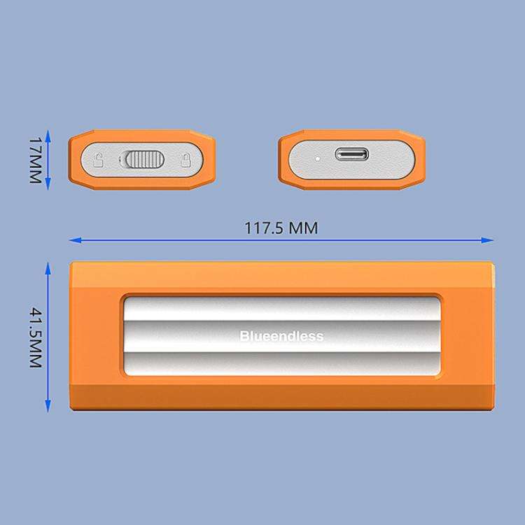 Blueendless 10Gbps M.2 SSD Enclosure External Type-C 3.2 Portable Hard Drive Case, Spec: NVMe Pro...