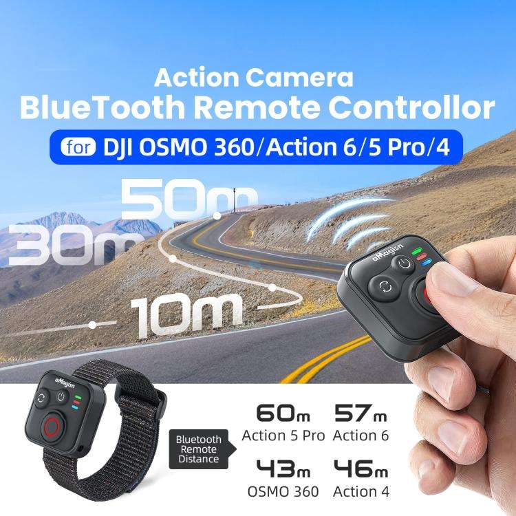 aMagisn Bluetooth Remote Shutter for DJI Osmo Action 6/Action 5 Pro/Action 4/Osmo 360 II/Osmo 360...