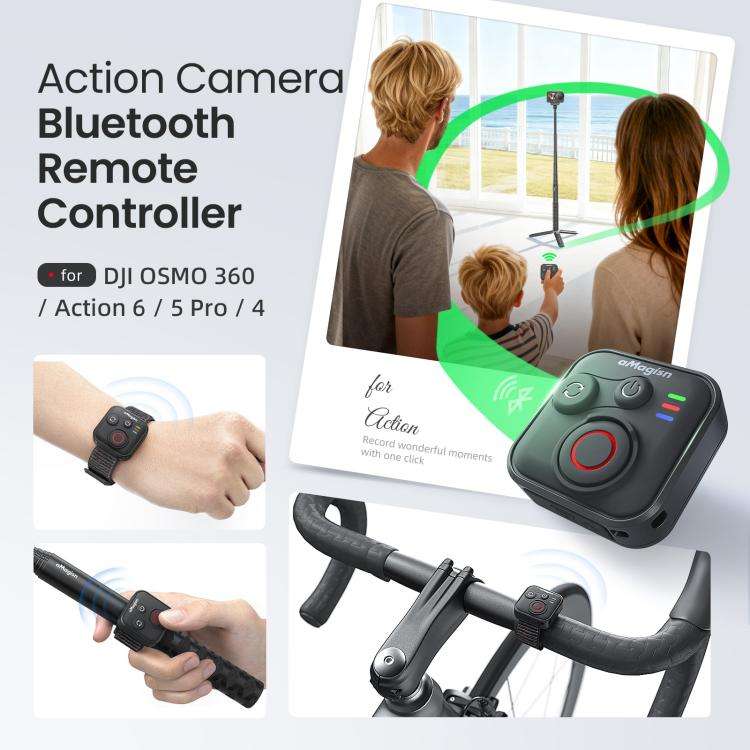aMagisn Bluetooth Remote Shutter for DJI Osmo Action 6/Action 5 Pro/Action 4/Osmo 360 II/Osmo 360...