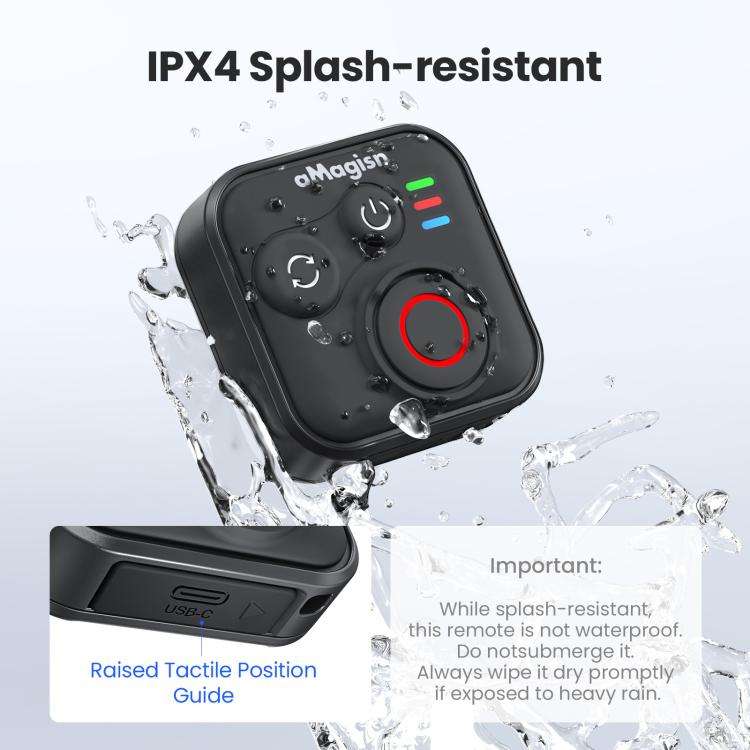 aMagisn Bluetooth Remote Shutter for DJI Osmo Action 6/Action 5 Pro/Action 4/Osmo 360 II/Osmo 360...