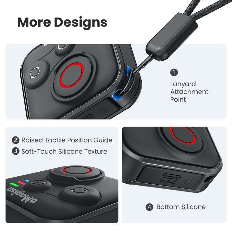aMagisn Bluetooth Remote Shutter for DJI Osmo Action 6/Action 5 Pro/Action 4/Osmo 360 II/Osmo 360...
