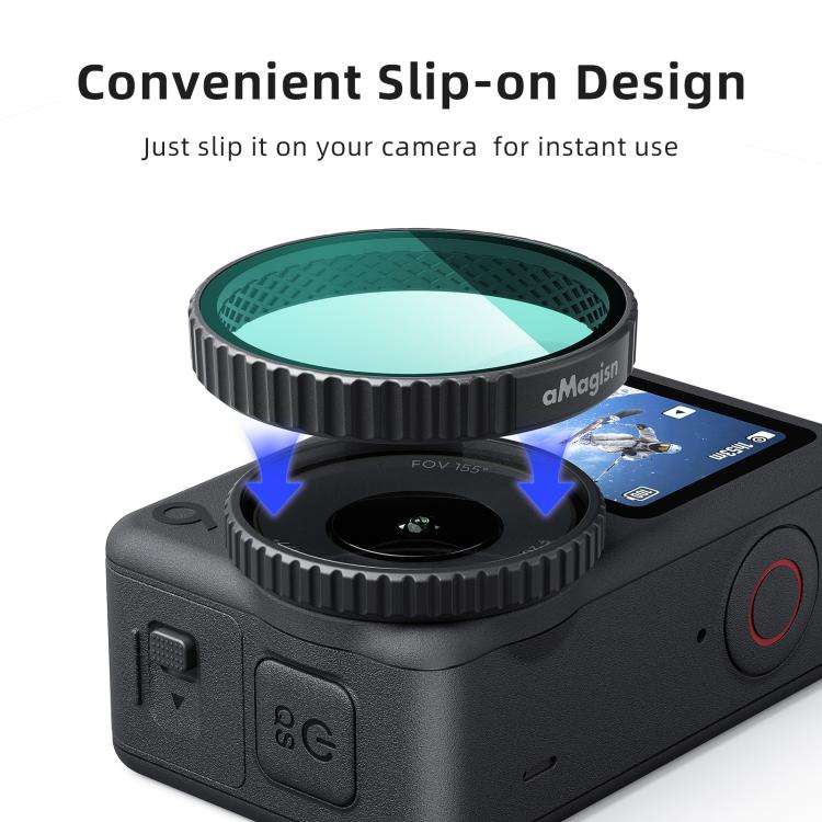 For DJI Osmo Action 6 Camera aMagisn Quick Release Filter Protective Lens Cover ND8+ND16+ND32+ND64