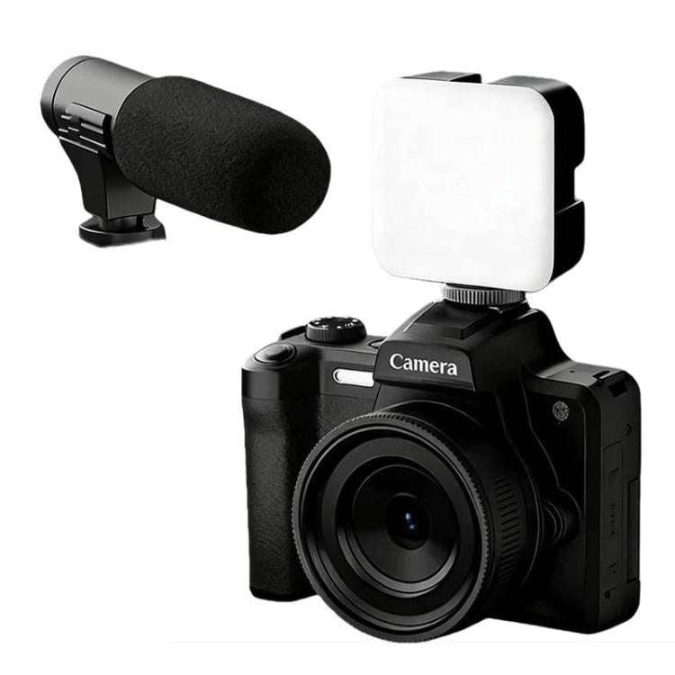 HD Retro Digital Camcorder Camera Portable Micro DSLR Camera, Model: DC101 + Microphone + Fill Light