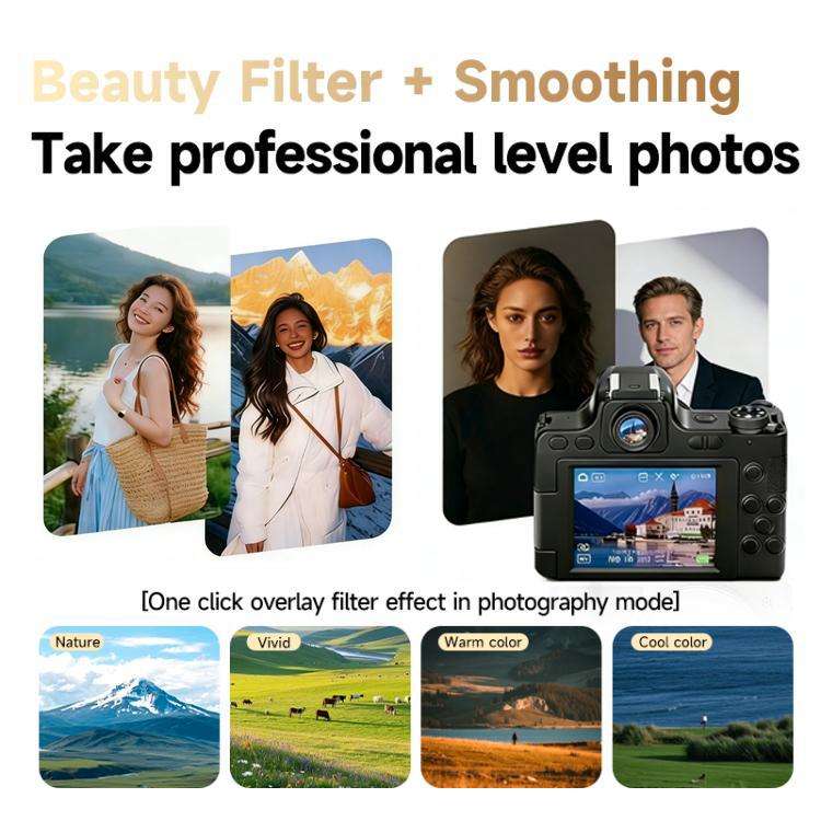 HD Retro Digital Camcorder Camera Portable Micro DSLR Camera, Model: DC101 + Fill Light
