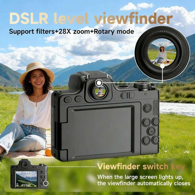 HD Retro Digital Camcorder Camera Portable Micro DSLR Camera, Model: DC101 + Fill Light