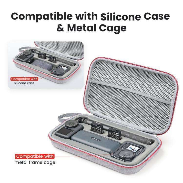 For DJI Osmo Action 6 aMagisn Medium Hard Shell Carrying Case with Removable Foam Insert(Gray)