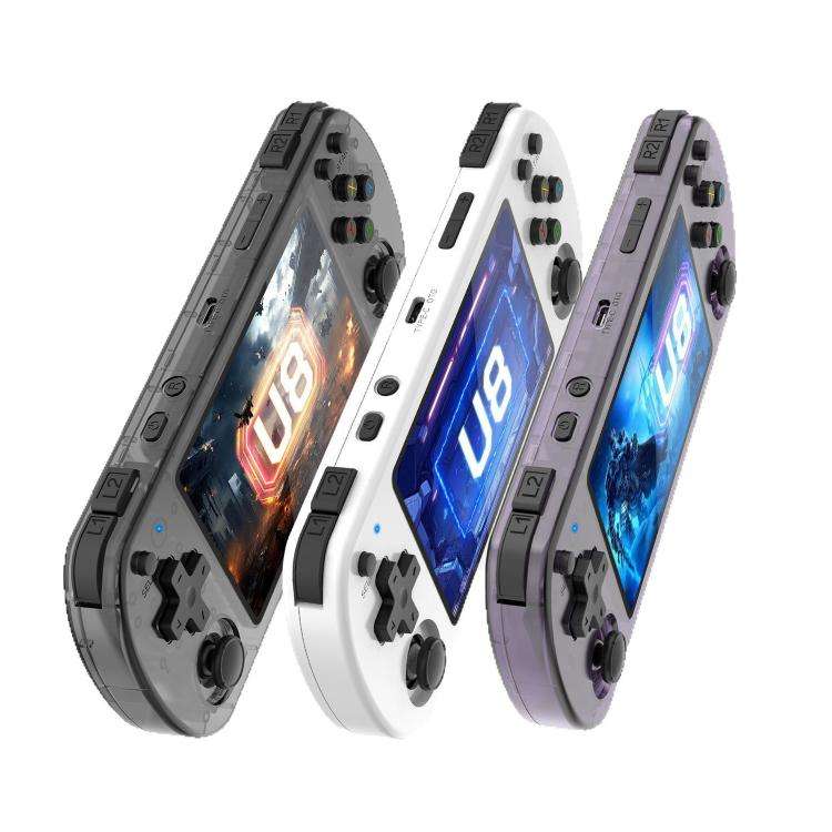 U8 Retro Handheld Game Console Open-Source 4 Inch HD IPS Screen Portable Console, Size: 64G(White)