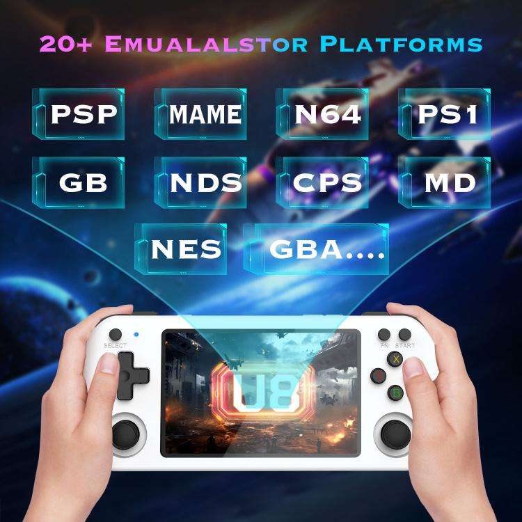 U8 Retro Handheld Game Console Open-Source 4 Inch HD IPS Screen Portable Console, Size: 128G(Tran...