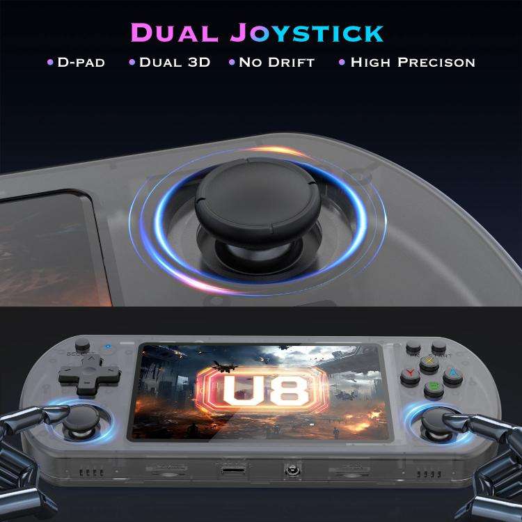 U8 Retro Handheld Game Console Open-Source 4 Inch HD IPS Screen Portable Console, Size: 128G(White)