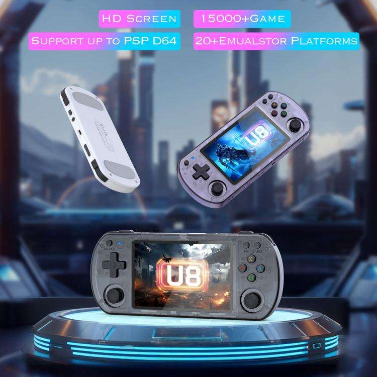 U8 Retro Handheld Game Console Open-Source 4 Inch HD IPS Screen Portable Console, Size: 128G(Tran...