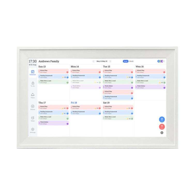 10.1-Inch WiFi Smart Digital Calendar Frame Planner Touchscreen Display With App Control EU Plug(...