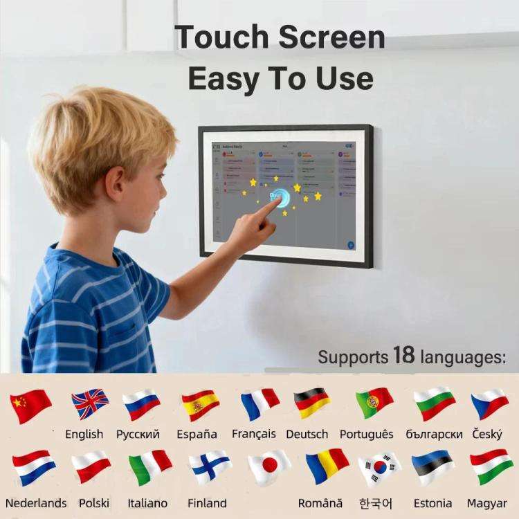 10.1-Inch WiFi Smart Digital Calendar Frame Planner Touchscreen Display With App Control EU Plug(...