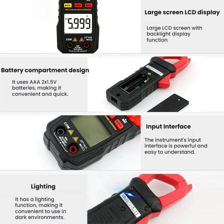 SMART SENSOR High-Precision Digital Display DC Clamp Multimeter