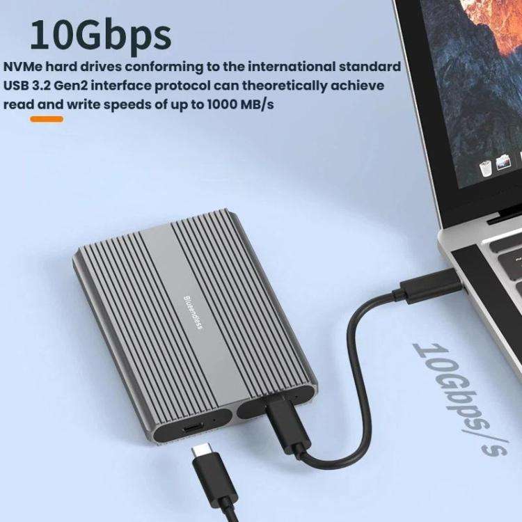 Blueendless M2826S M.2 SATA x 2 Portable Hard Drive Enclosure Dual-Bay External M.2 Reader