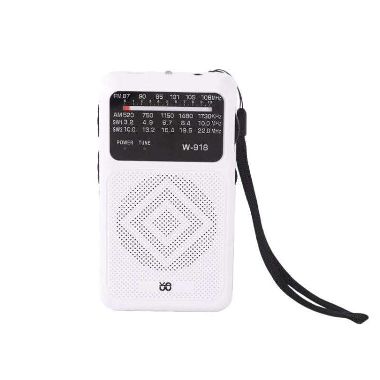 W-918 Pointer Dual-Power Radio FM/AM/SW Full-Band Radio(White)