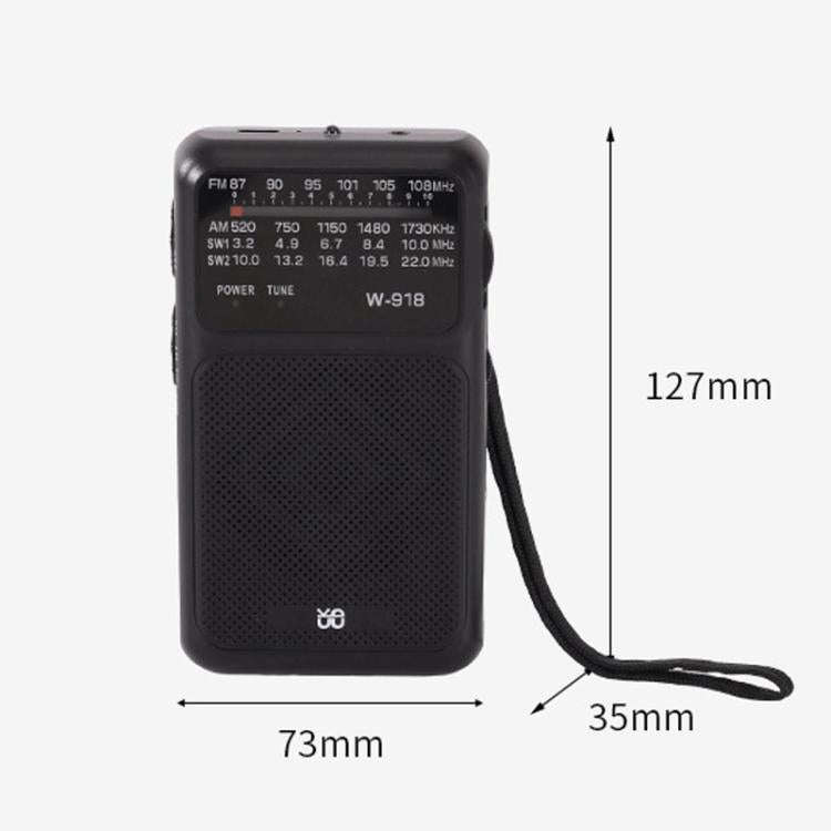 W-918 Pointer Dual-Power Radio FM/AM/SW Full-Band Radio(Red)