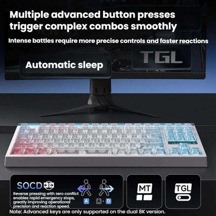 LANGTU T87 Hot-Pluggable Wireless Bluetooth Triple-Mode Mechanical Keyboard Office & Gaming Keybo...