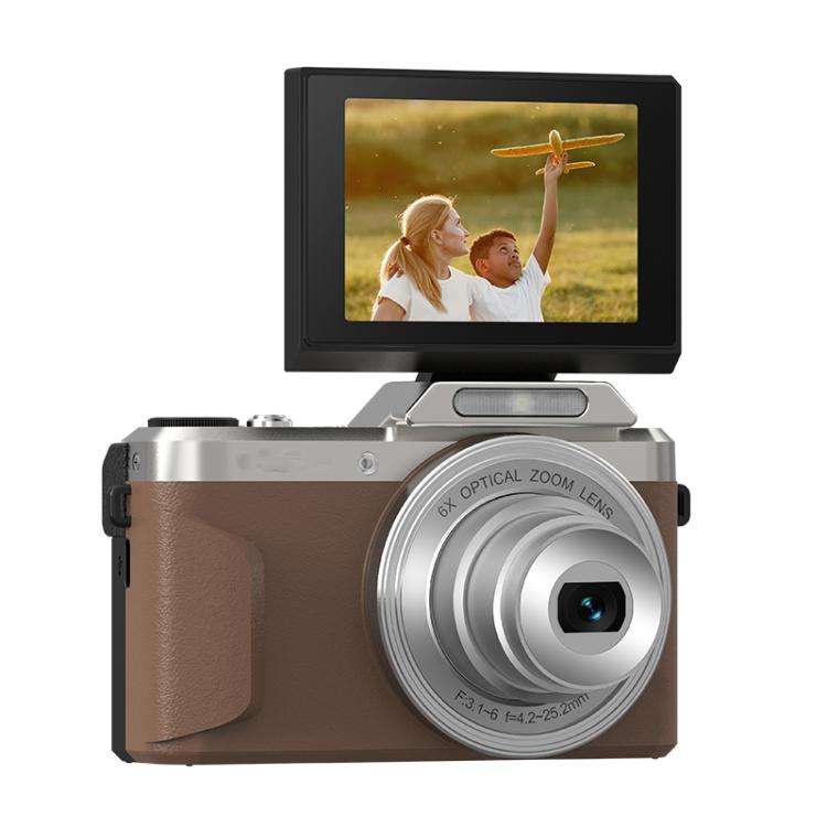 D27 4K Vlogging Camera 64MP Photo, 6x Optical Zoom, 180-Degree Flip Screen & WiFi Connectivity(Br...