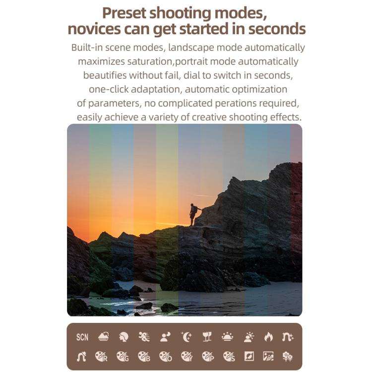 D27 4K Vlogging Camera 64MP Photo, 6x Optical Zoom, 180-Degree Flip Screen & WiFi Connectivity(Br...