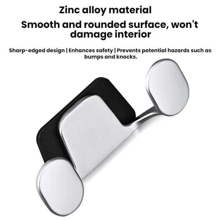 2pcs Vehicle-Mounted Metal Adhesive Double-Hook Phone Holder(Matte Gray)