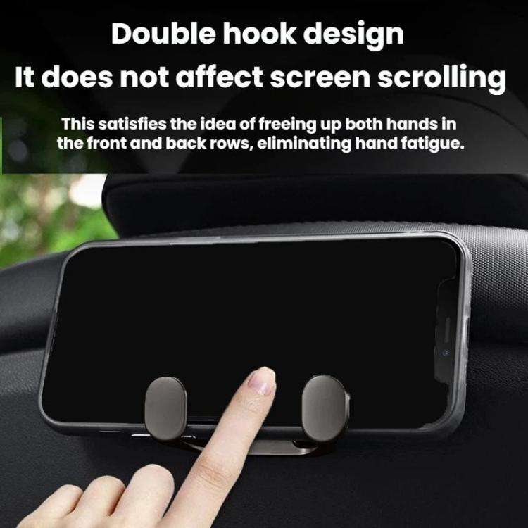 2pcs Vehicle-Mounted Metal Adhesive Double-Hook Phone Holder(Pearl White)