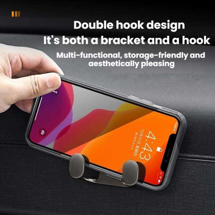 2pcs Vehicle-Mounted Metal Adhesive Double-Hook Phone Holder(Matte Gray)