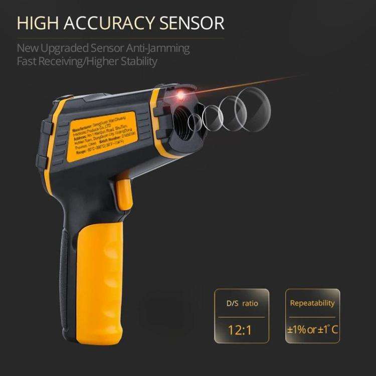 SMART SENSOR ST390+ Industrial High-Precision Infrared Thermometer For Baking & Kitchen