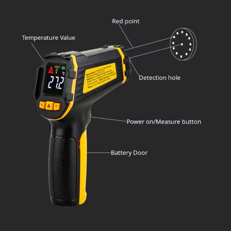 SMART SENSOR ST390+ Industrial High-Precision Infrared Thermometer For Baking & Kitchen