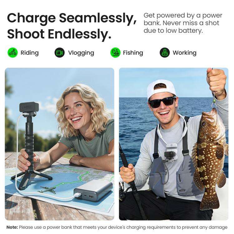 For DJI Osmo Nano aMagisn TN02 Rechargeable Magnetic Quick-Release Base Action Camera Accessory