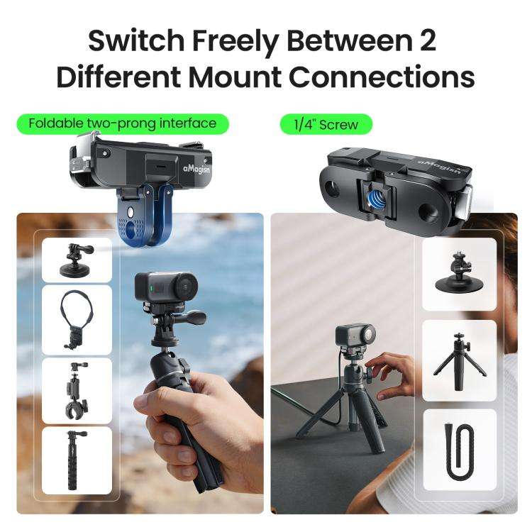 For DJI Osmo Nano aMagisn TN02 Rechargeable Magnetic Quick-Release Base Action Camera Accessory