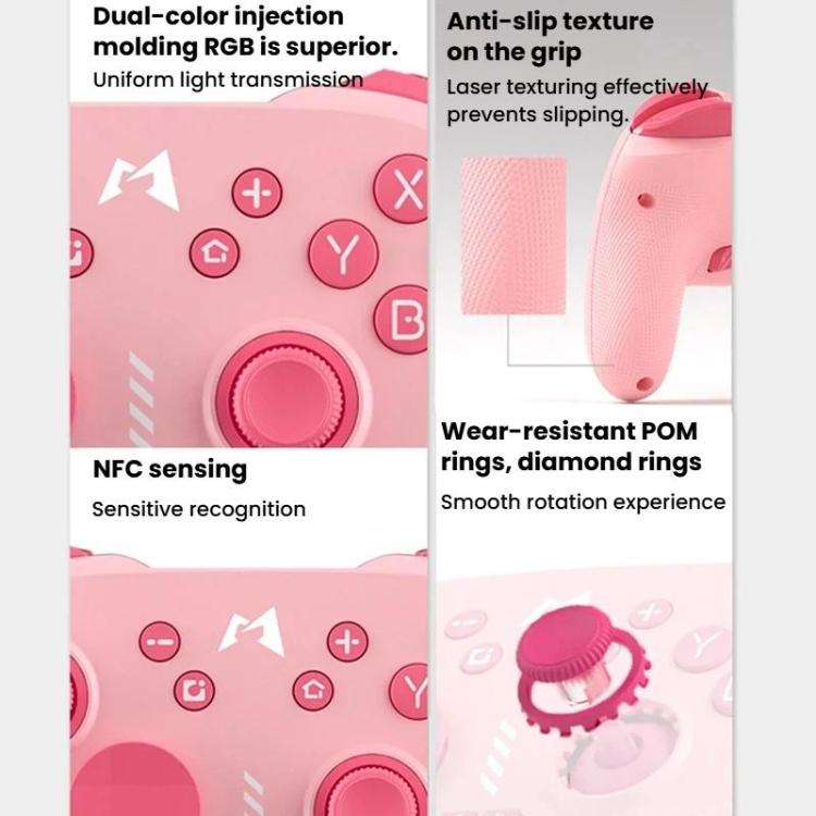 For Steam MOBAPAD Chitu HD Wireless Bluetooth Vibration Game Controller(Pink)
