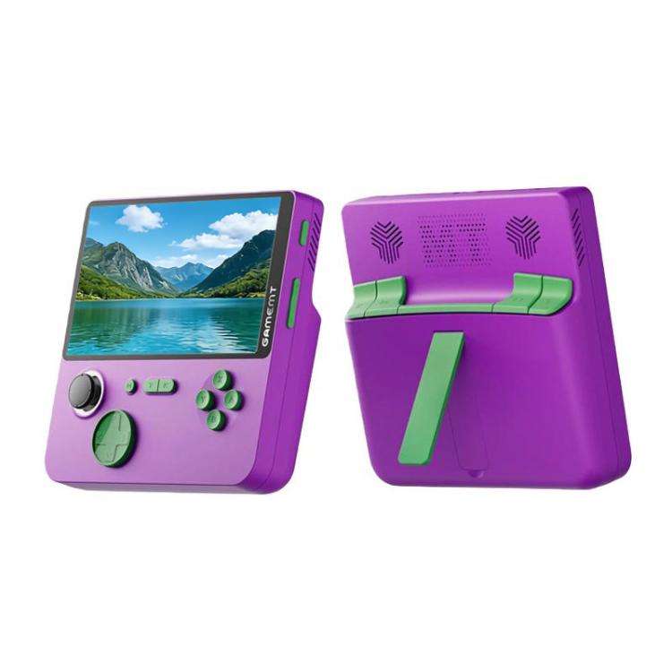 GAMEMT E5 5 Inch HD Screen Retro Game Console Dual-Core Processor Handheld, Spec: 32GB(Purple)