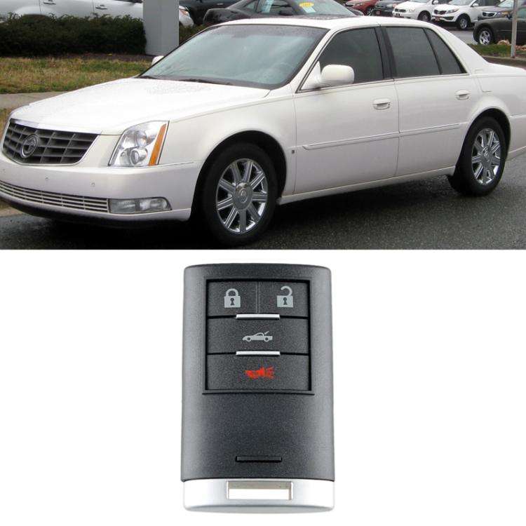 For Cadillac Car Remote Key Fob Case With Sedan Key Blade Blank(3+1 Buttons)